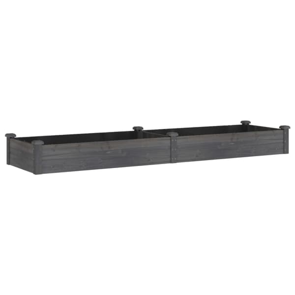 vidaXL Odlingslåda med foder grå 240x60x25 cm massivt granträ Grå