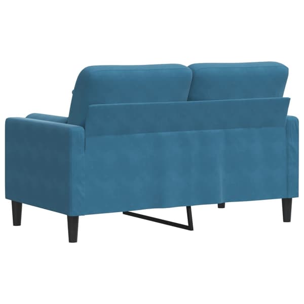 vidaXL 2-sitssoffa med prydnadskuddar blå 120 cm sammet Blå