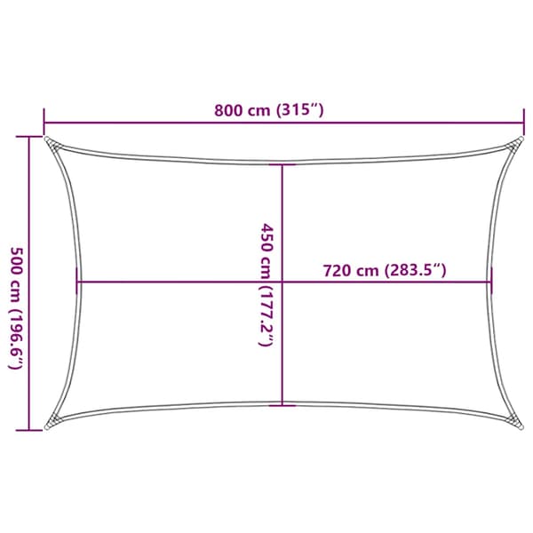 vidaXL Solsegel 160 g/m² rektangulär blå 5x8 m HDPE Blå
