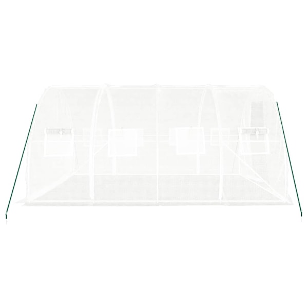 vidaXL Växthus med stålram vit 12 m² 4x3x2 m Vit