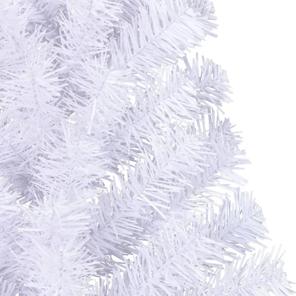 vidaXL Halv plastgran med fot vit 120 cm PVC Vit