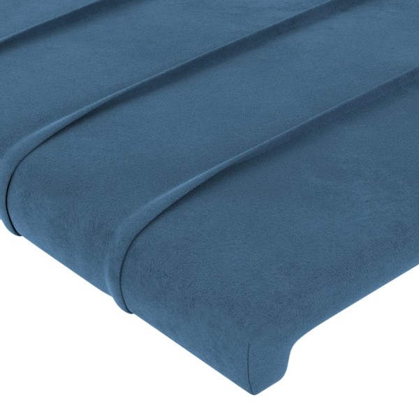 vidaXL Sänggavel LED mörkblå 83x16x118/128 cm sammet Blå