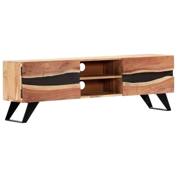 vidaXL TV-bänk 140x30x45 cm massivt akaciaträ Brun
