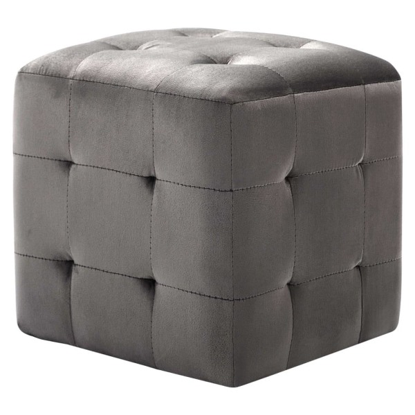 vidaXL Sängbord 2 st grå 30x30x30 cm sammetstyg grå