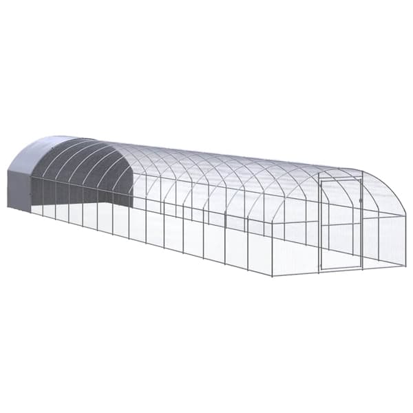 vidaXL Hönsbur för utomhusbruk 3x16x2 m galvaniserat stål Silver