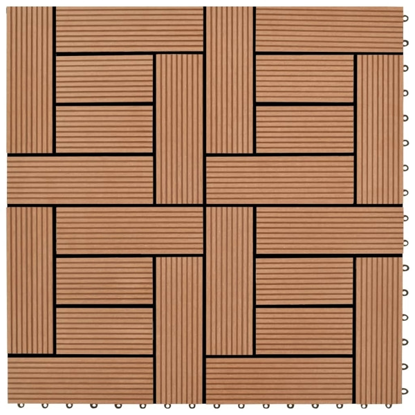 vidaXL Trall 22 st 30x30 cm 2 kvm WPC brun Brun