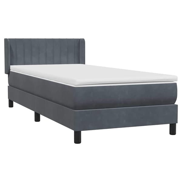 vidaXL Ramsäng med madrass mörkgrå 80x210 cm sammet Grå