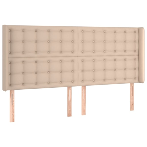 vidaXL Ramsäng med bäddmadrass & LED cappuccino 200x200 cm konstläder Brun