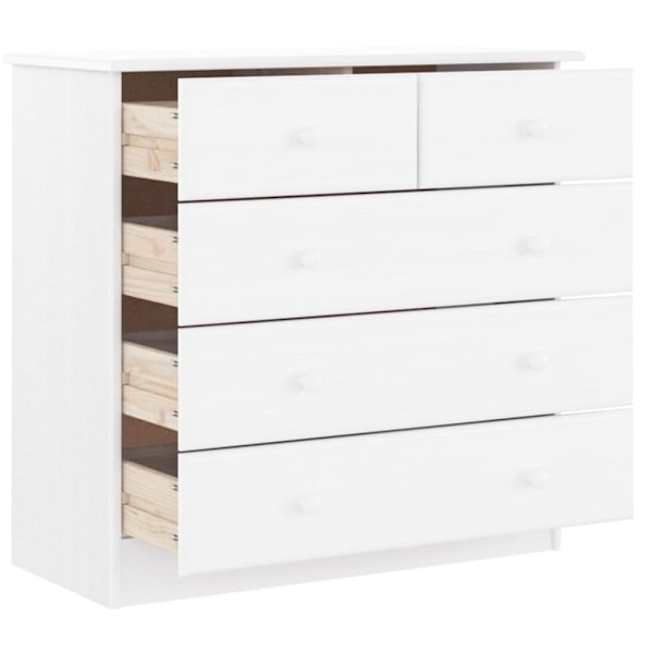 vidaXL Byrå ALTA vit 77x35x73 cm massiv furu Vit