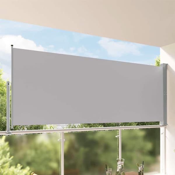 vidaXL Infällbar sidomarkis 140 x 300 cm grå grå