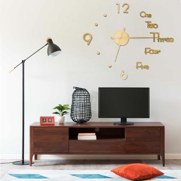 vidaXL Väggklocka 3D modern design guld 100 cm XXL Guld