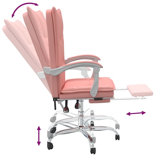 vidaXL Kontorsstol rosa konstläder Rosa