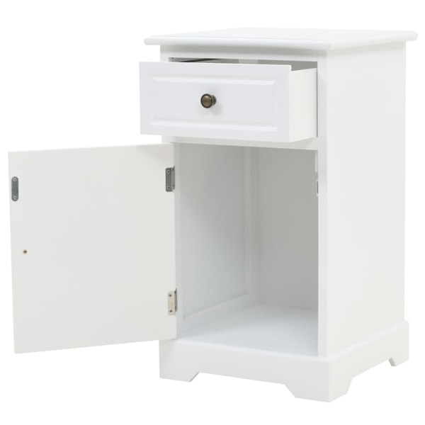 vidaXL Nattduksbord MDF och furu 35x32x59 cm Vit