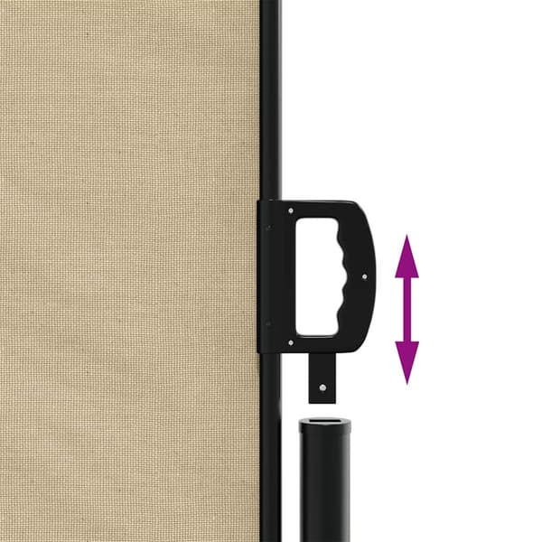 vidaXL Infällbar sidomarkis beige 200x600 cm Beige