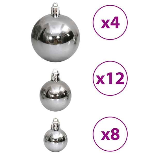 vidaXL Julgranskulor 100 st grå 3/4/6 cm Grå