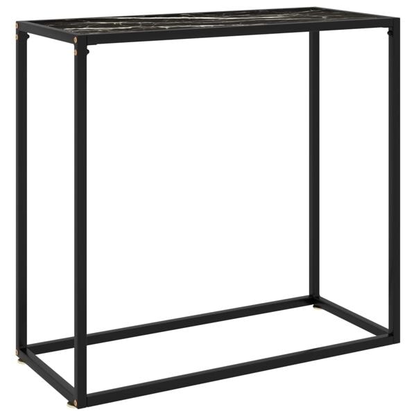 vidaXL Konsolbord svart 80x35x75 cm härdat glas Svart