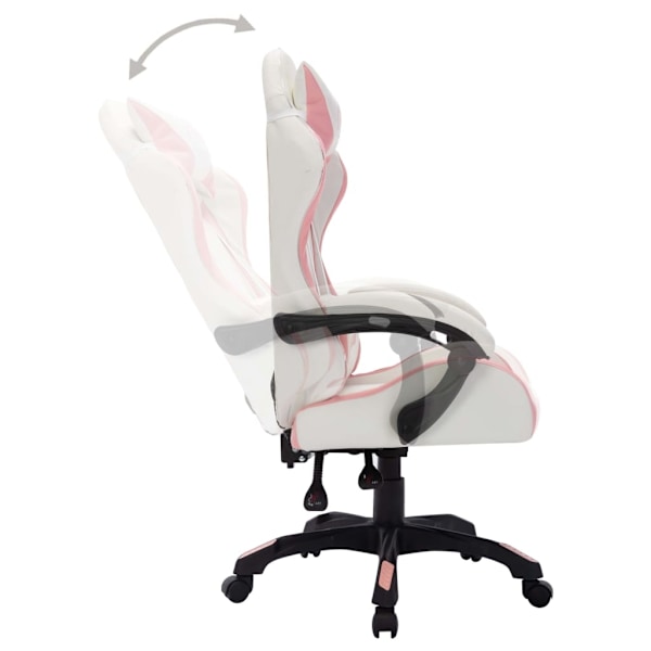 vidaXL Gamingstol med RGB LED-lampor rosa och svart konstläder multifärg