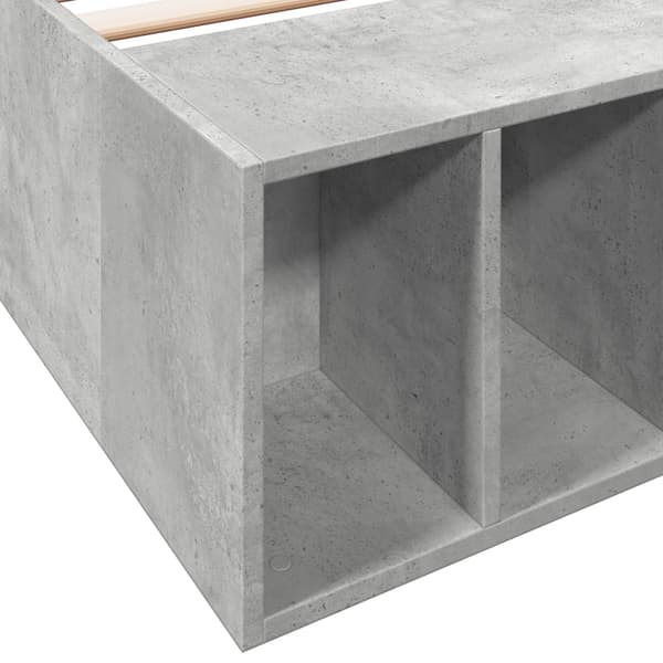 vidaXL Sängram betonggrå 90x200 cm konstruerad trä Grå