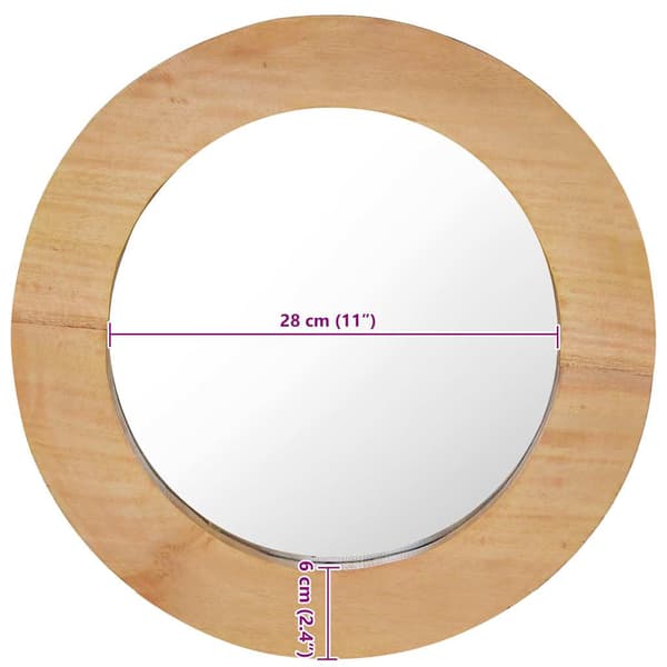 vidaXL Väggspegel rund 40 cm teak Brun