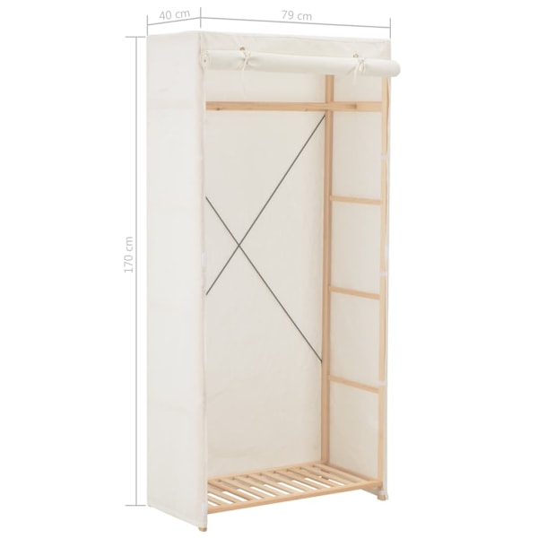 vidaXL Garderob 79x40x170 cm vit tyg Vit
