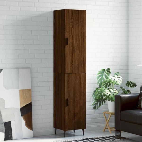 vidaXL Högskåp brun ek 34,5x34x180 cm konstruerat trä Brun