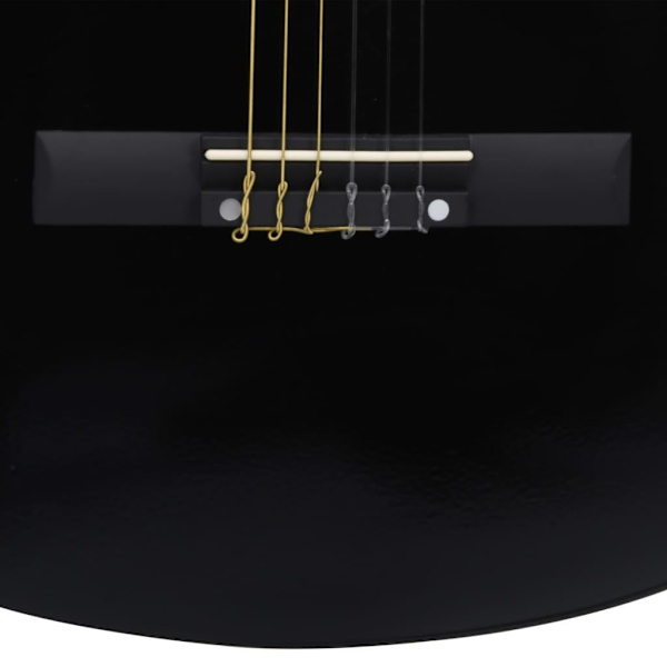 vidaXL Gitarr för nybörjare med fodral klassisk svart 4/4 39"