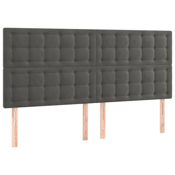 vidaXL Sänggavel LED mörkgrå 180x5x118/128 cm sammet Grå