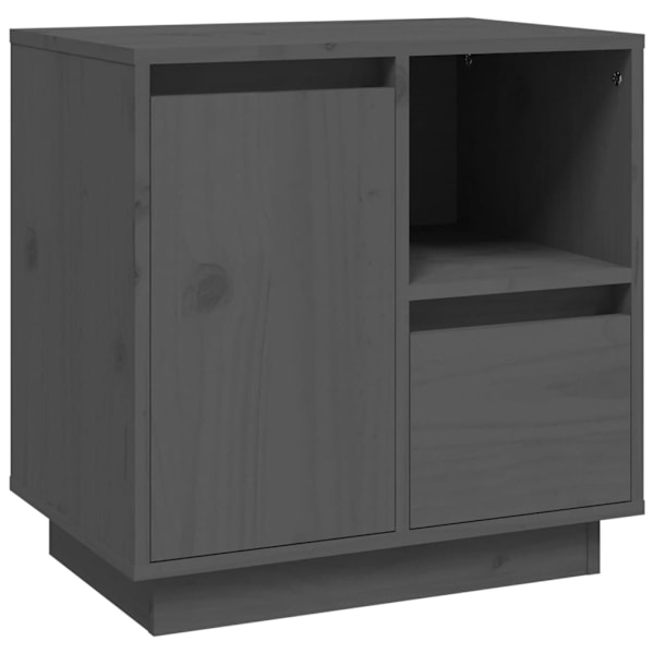 vidaXL Sängbord grå 50x34x50cm massiv furu Grå