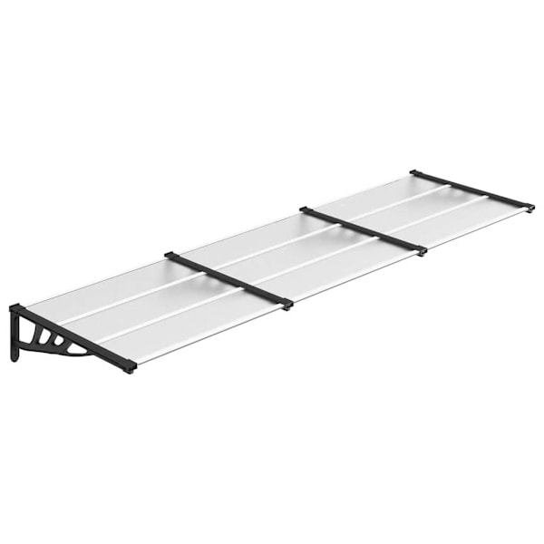 vidaXL Entrétak svart och transparent 297,5x90 cm polykarbonat Transparent