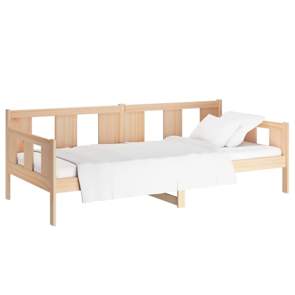 vidaXL Dagbädd massiv furu 90x200 cm Brun