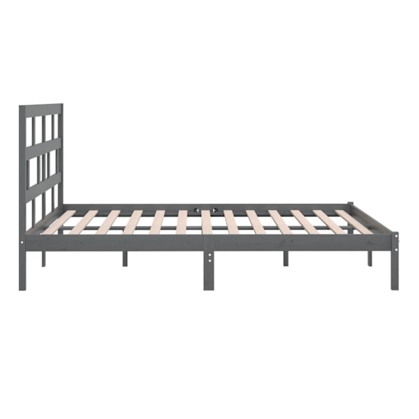 vidaXL Sängram grå massiv furu 200x200 cm Grå