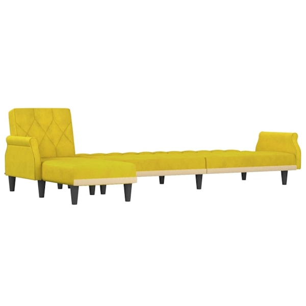 vidaXL L-formad bäddsoffa gul 271x140x70 cm sammet Gul