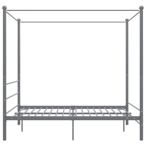 vidaXL Himmelsäng grå metall 160x200 cm grå