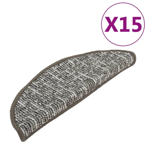 vidaXL Trappstegsmattor 15 st antracit 56x17x3 cm Antracit