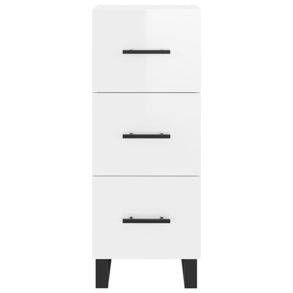 vidaXL Högskåp vit högglans 34,5x34x180 cm konstruerat trä Vit