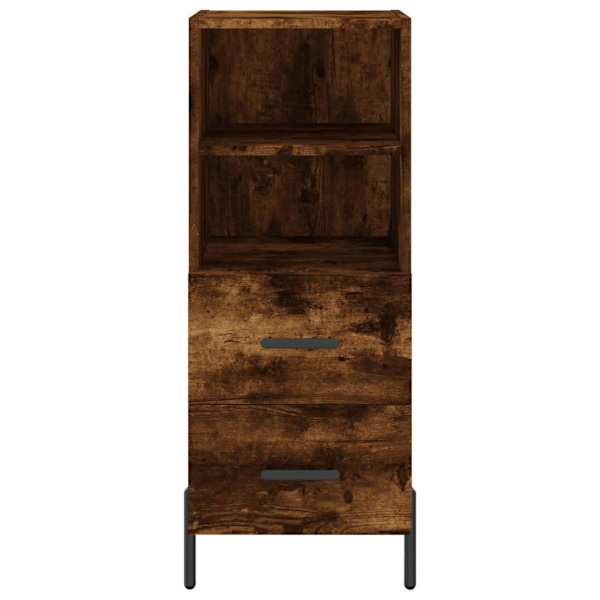 vidaXL Högskåp rökfärgad ek 34,5x34x180 cm konstruerat trä Brun