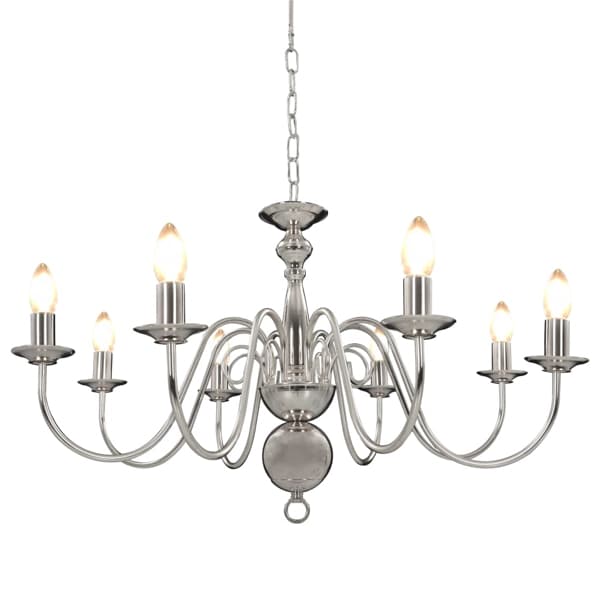 vidaXL Takkrona silver 8 x E14-glödlampor Silver