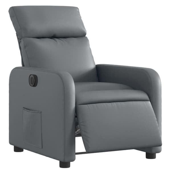 vidaXL Elektrisk reclinerfåtölj grå konstläder Grå