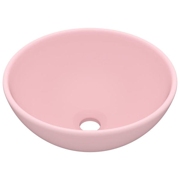 vidaXL Lyxigt runt handfat matt rosa 32,5x14 cm keramik Rosa