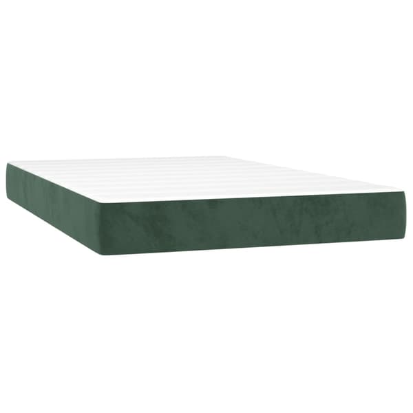 vidaXL Ramsäng med madrass mörkgrön 120x200 cm sammet Grön