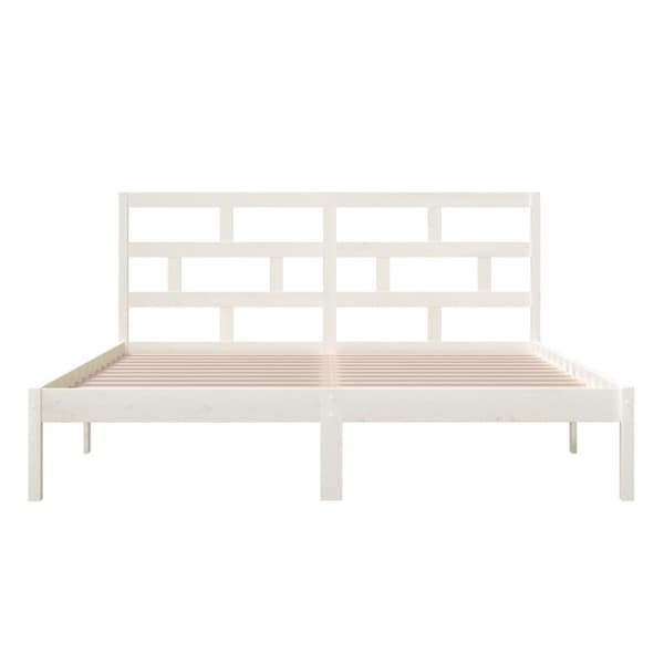 vidaXL Sängram massivt trä 180x200 cm vit Vit