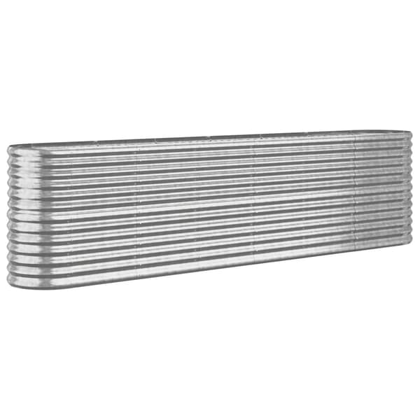 vidaXL Odlingslåda pulverlackerat stål 260x40x68 cm silver Silver