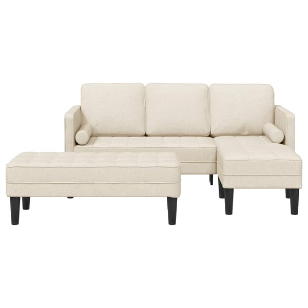 vidaXL Soffset 2 st Linne Polyester Beige