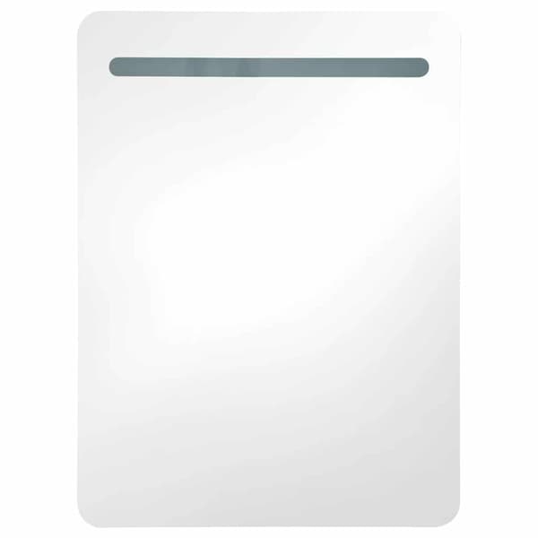 vidaXL Badrumsspegel med skåp LED grå högglans 60x11x80 cm grå