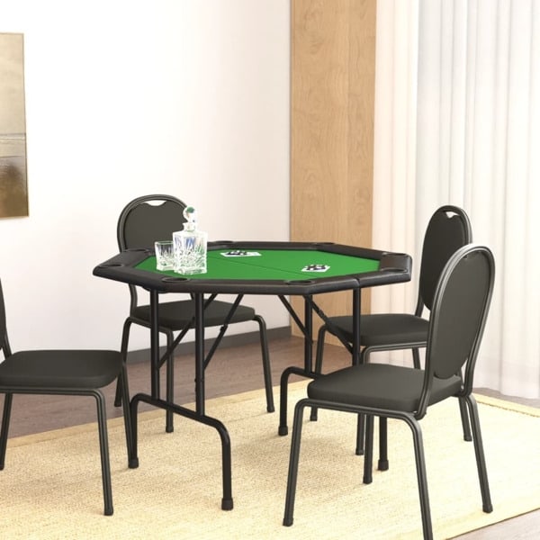 vidaXL Pokerbord för 8 spelare hopfällbart 108x108x75 cm grön Grön
