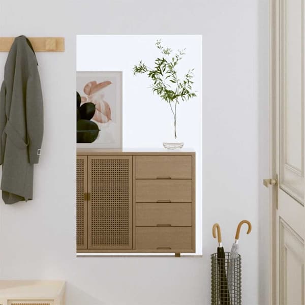 vidaXL Väggspegel 50x80 cm glas rektangulär Silver