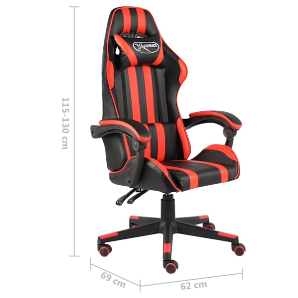 vidaXL Gamingstol svart och röd konstläder Röd