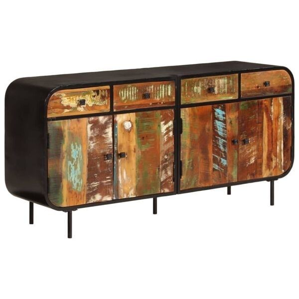 vidaXL Skänk 140x35x70 cm massivt återvunnet trä och metall Brun