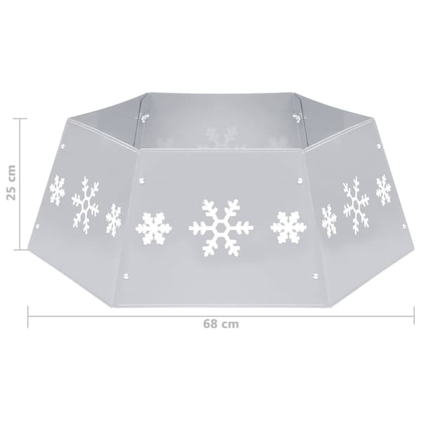 vidaXL Julgranskrage silver och vit Ø68x25 cm Silver