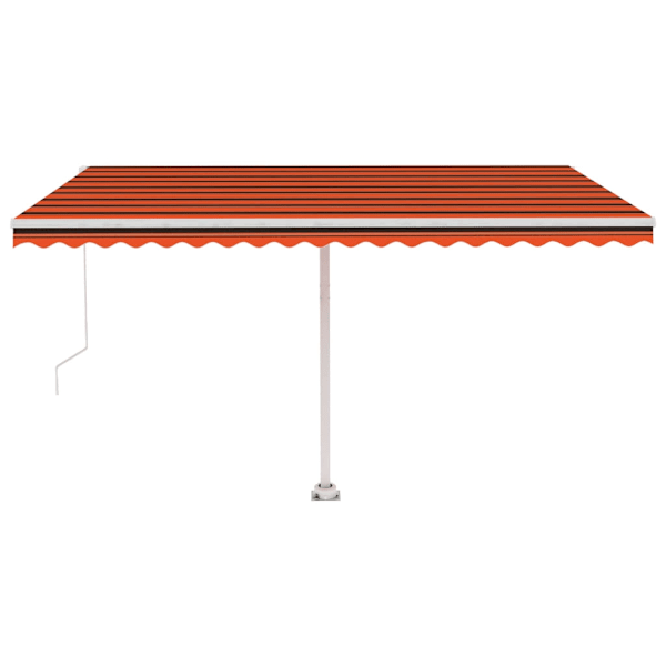 vidaXL Fristående markis manuellt infällbar 450x350 cm orange/brun Flerfärgsdesign